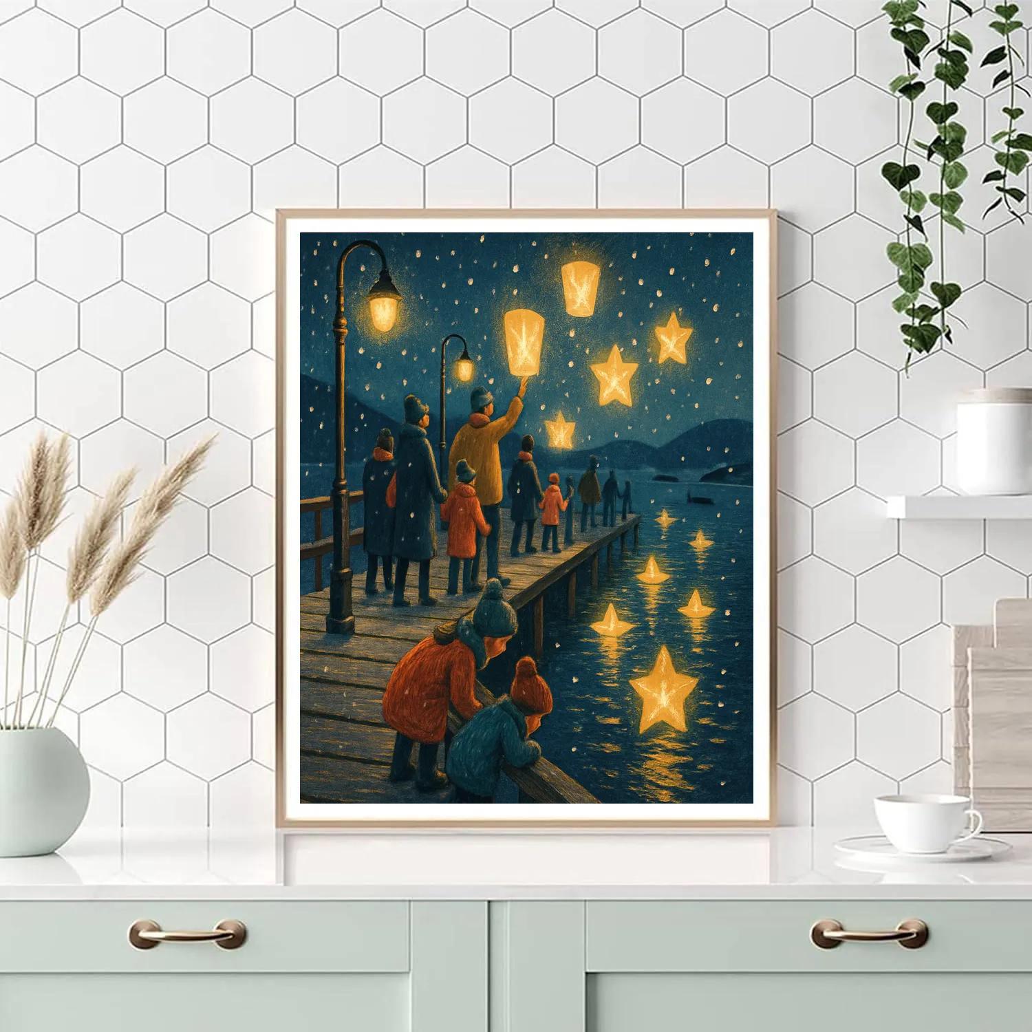 Midwinter Lantern Festival On The Pier Paint by numbers kits