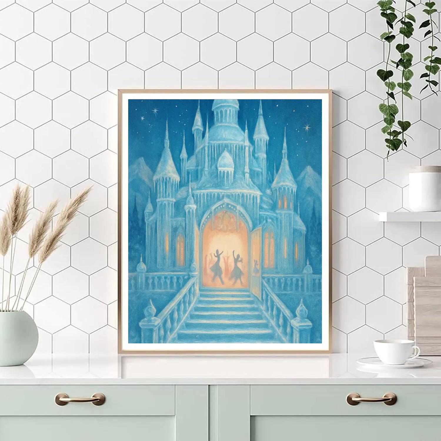 Icicle Palace Christmas Ball Paint by numbers art