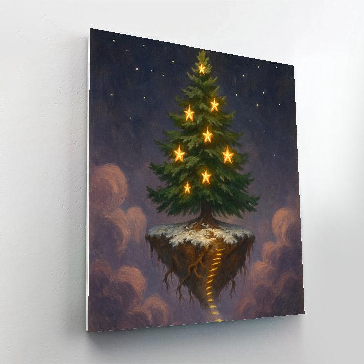 Christmas Star Tree On Floating Island Number painting