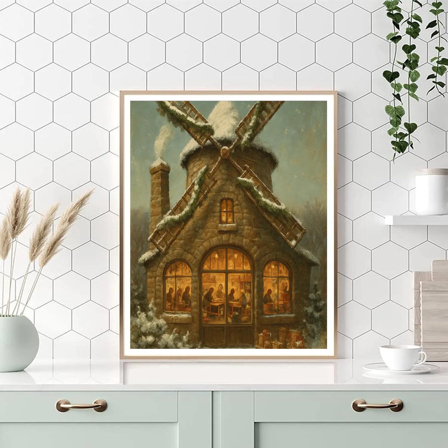 Holiday Workshop In The Old Windmill Paint by numbers kits