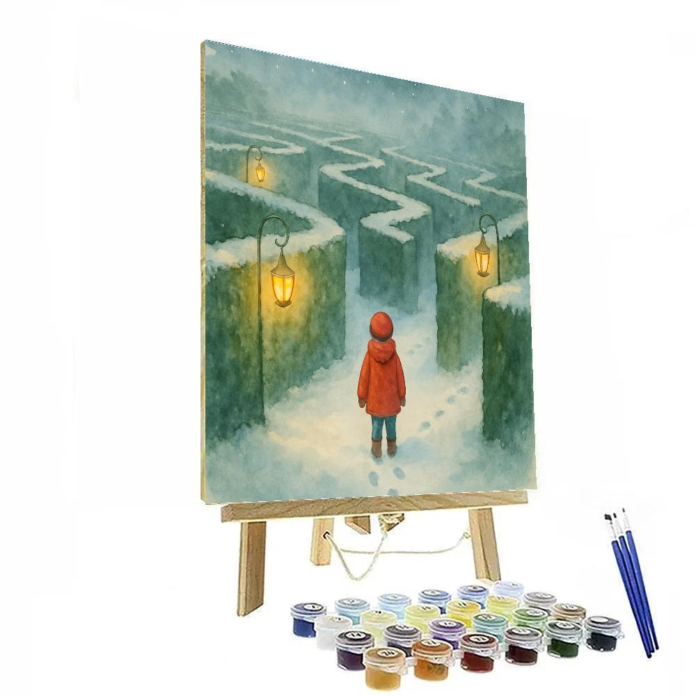 Christmas Lanterns In The Frozen Maze Numbered painting kits