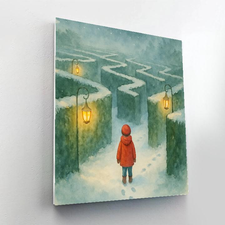 Christmas Lanterns In The Frozen Maze Numbered painting kits