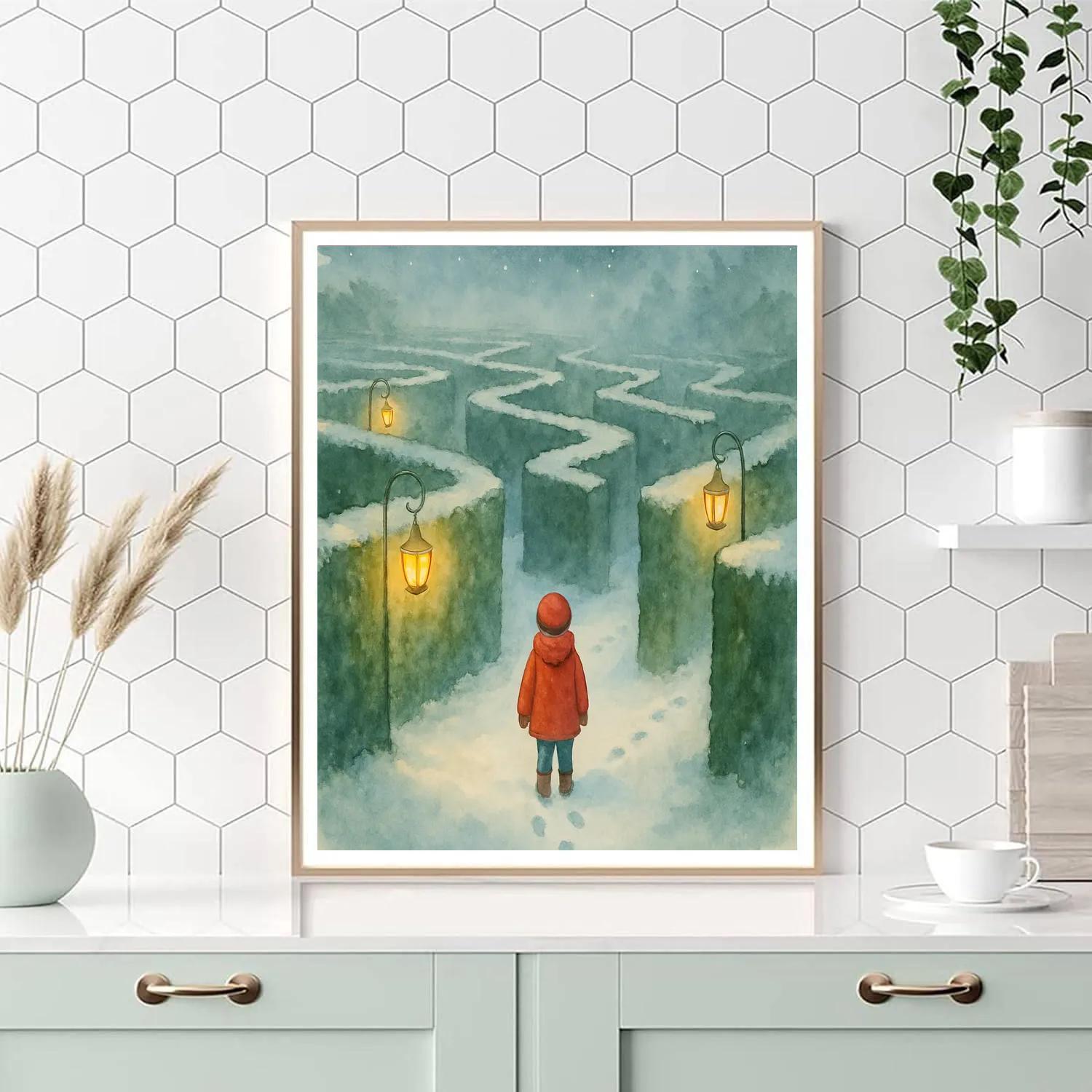 Christmas Lanterns In The Frozen Maze Numbered painting kits