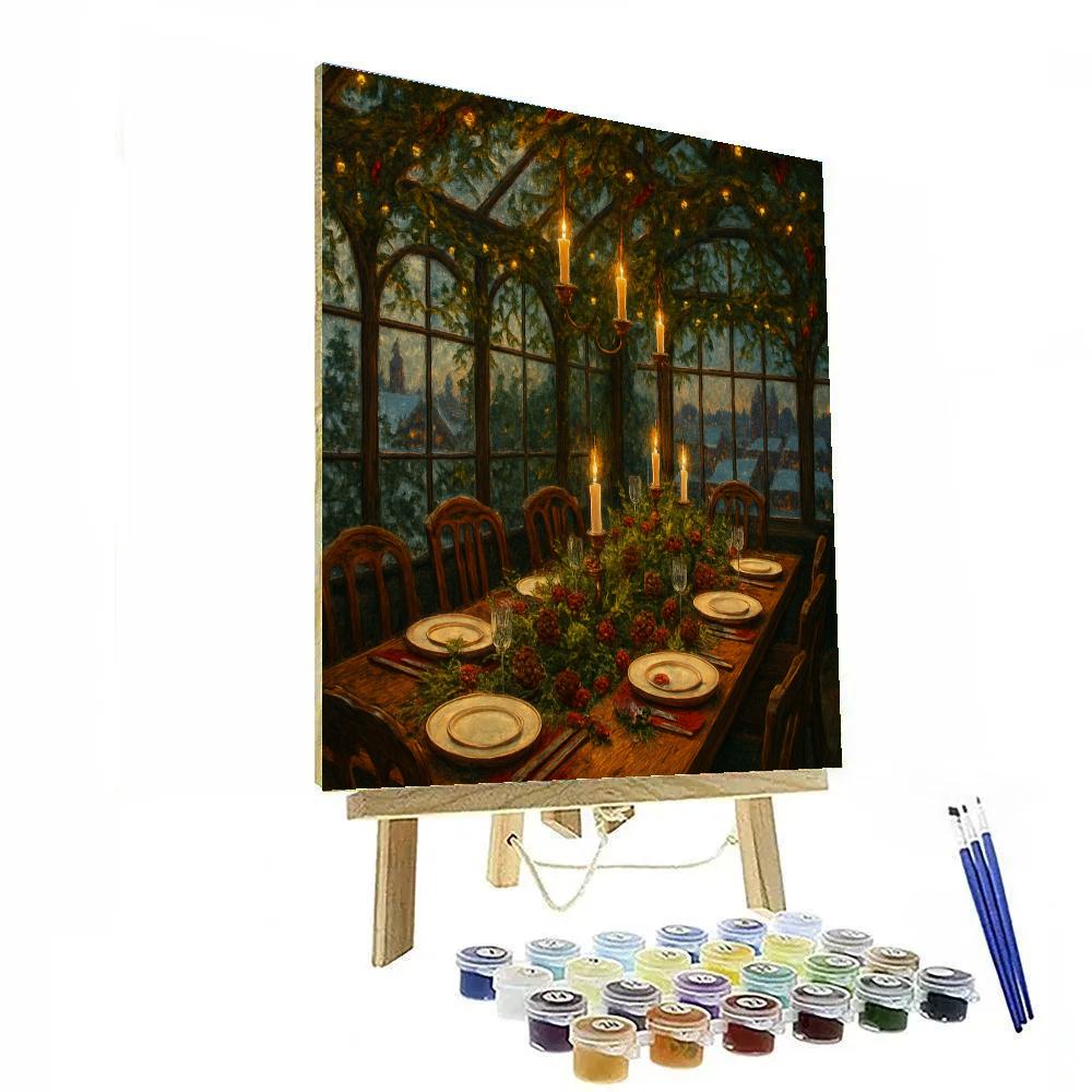 Midwinter Feast In Glass Rooftop Garden Numbered painting kits
