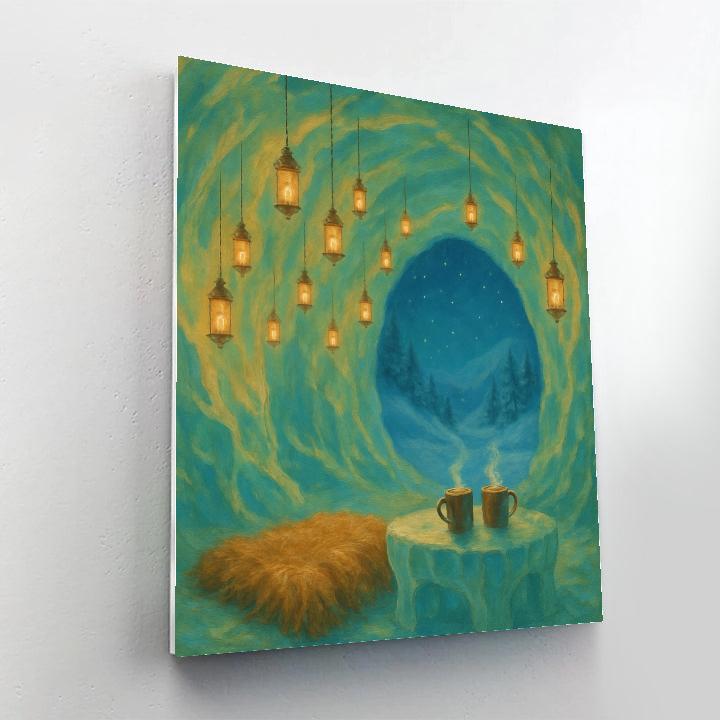 Christmas Lantern Ice Cave Retreat paint by number