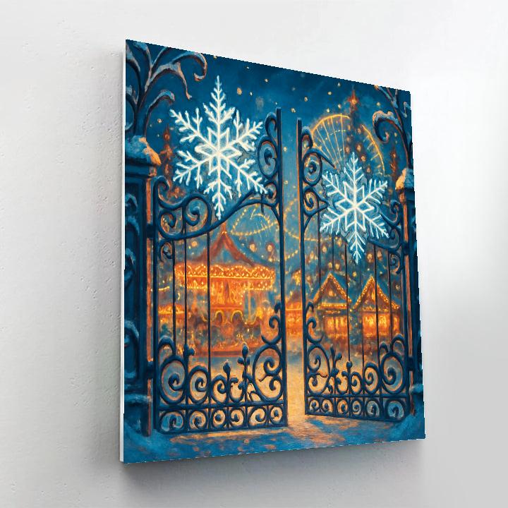 Snowflake Gate To Winter Fair paint by numbers