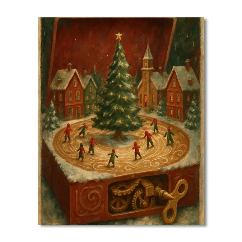 Evergreen Music Box Town Square paint by number
