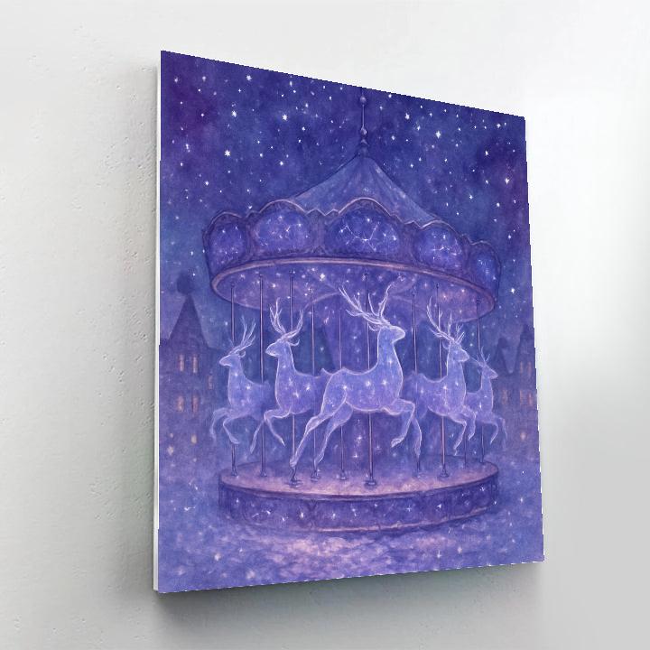 Snowy Carousel Of Constellation Reindeer Painting by numbers kit