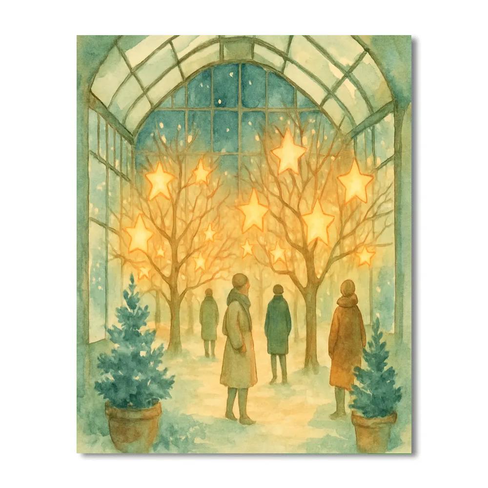 Christmas Star Orchard In Glasshouse paint by number