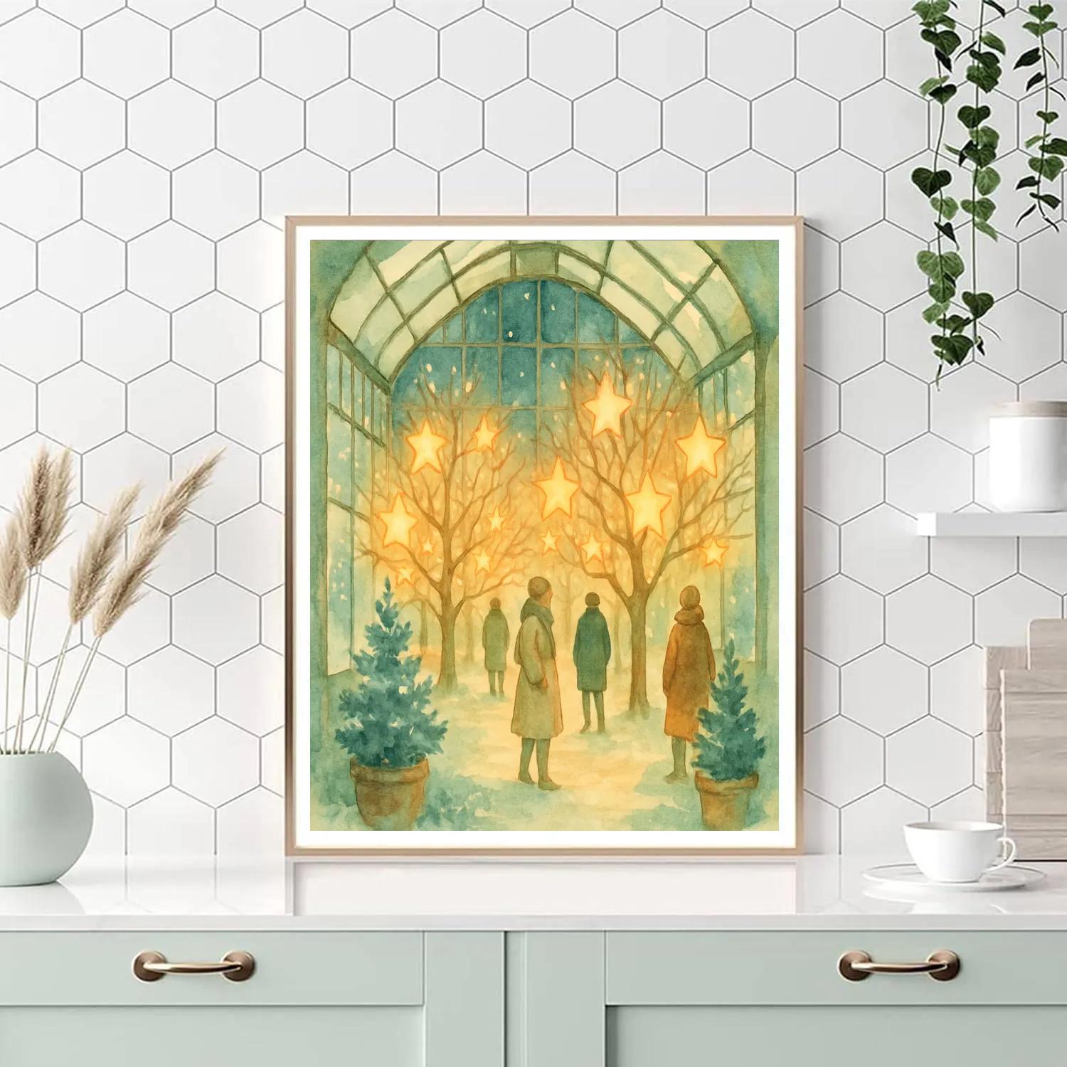 Christmas Star Orchard In Glasshouse paint by number