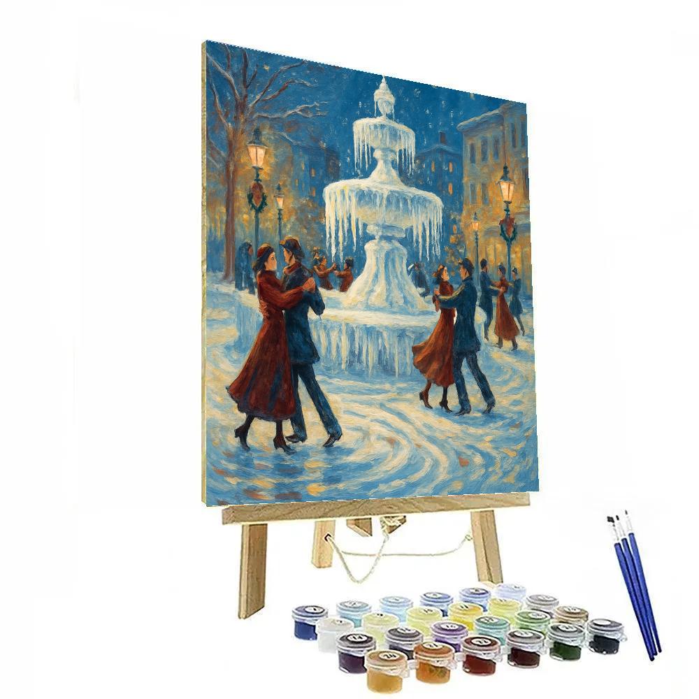 Frozen Fountain Winter Gala paint by number