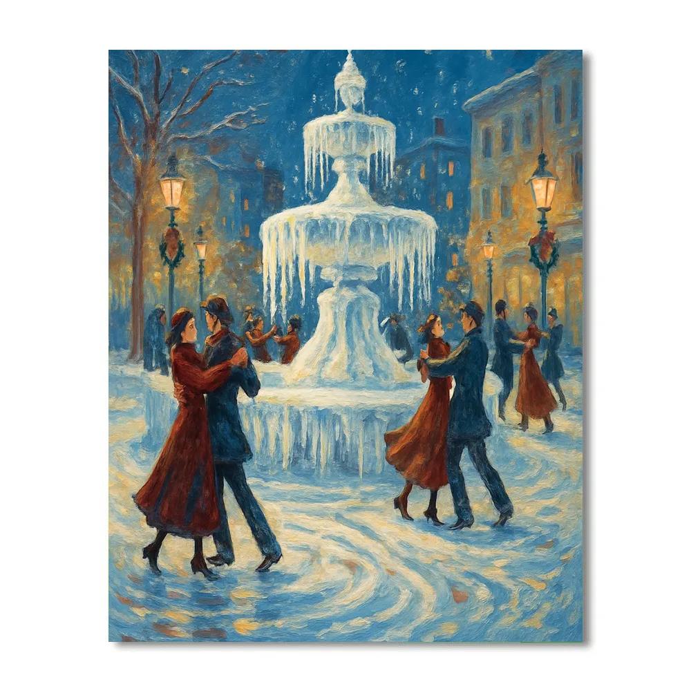 Frozen Fountain Winter Gala paint by number