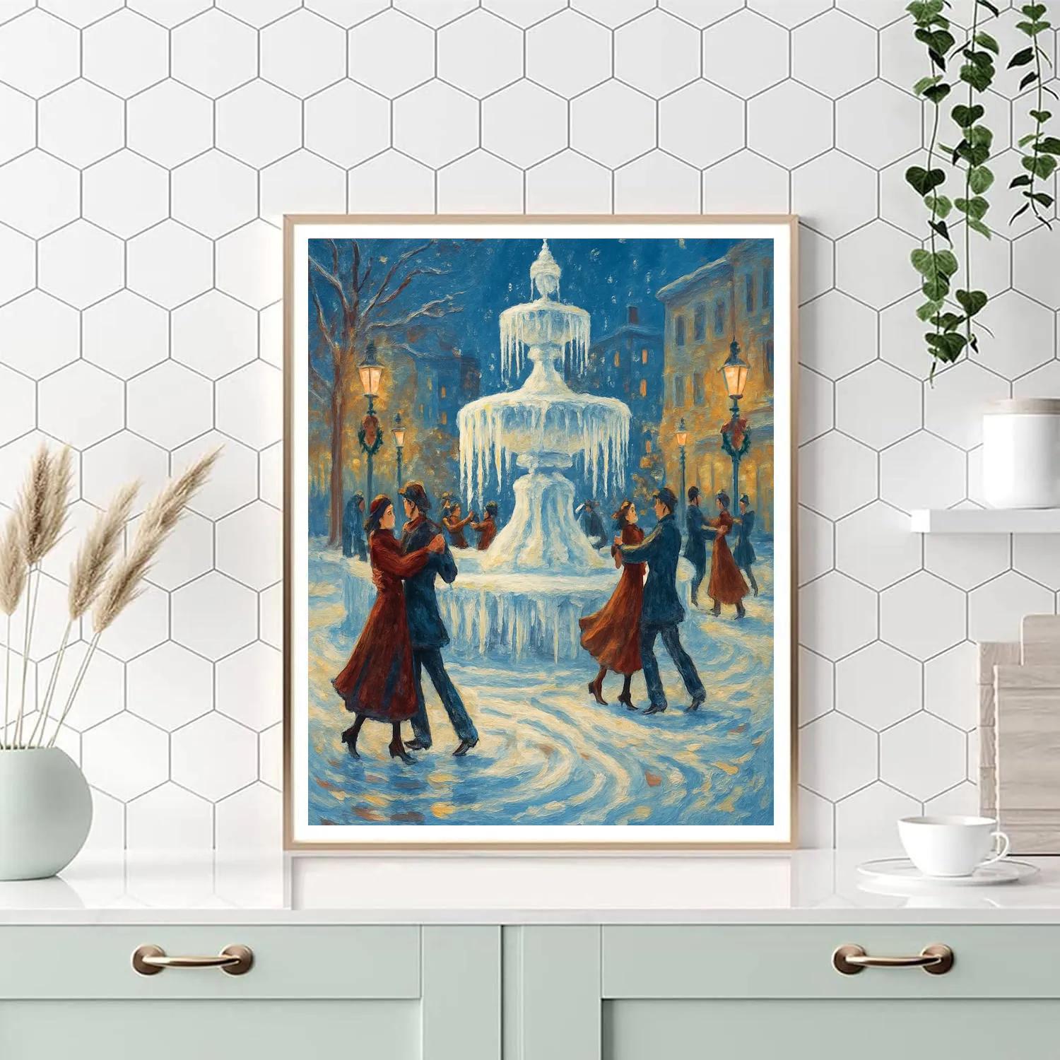 Frozen Fountain Winter Gala paint by number
