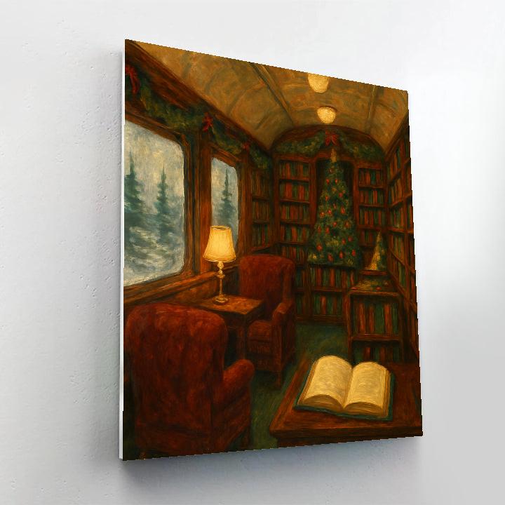 Christmas Train Library Car paint by numbers
