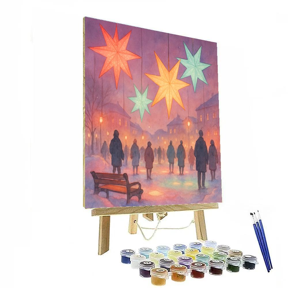 Winter Festival Of Paper Stars Numbered painting kits
