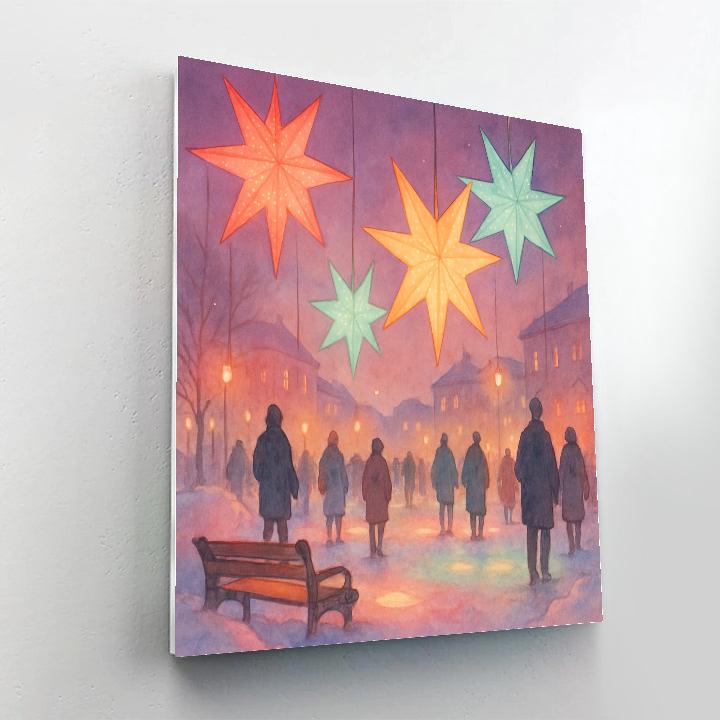 Winter Festival Of Paper Stars Numbered painting kits