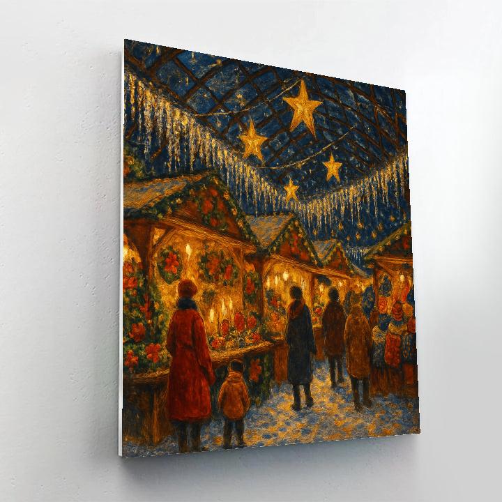 Christmas Market Under Crystal Canopy paint by number