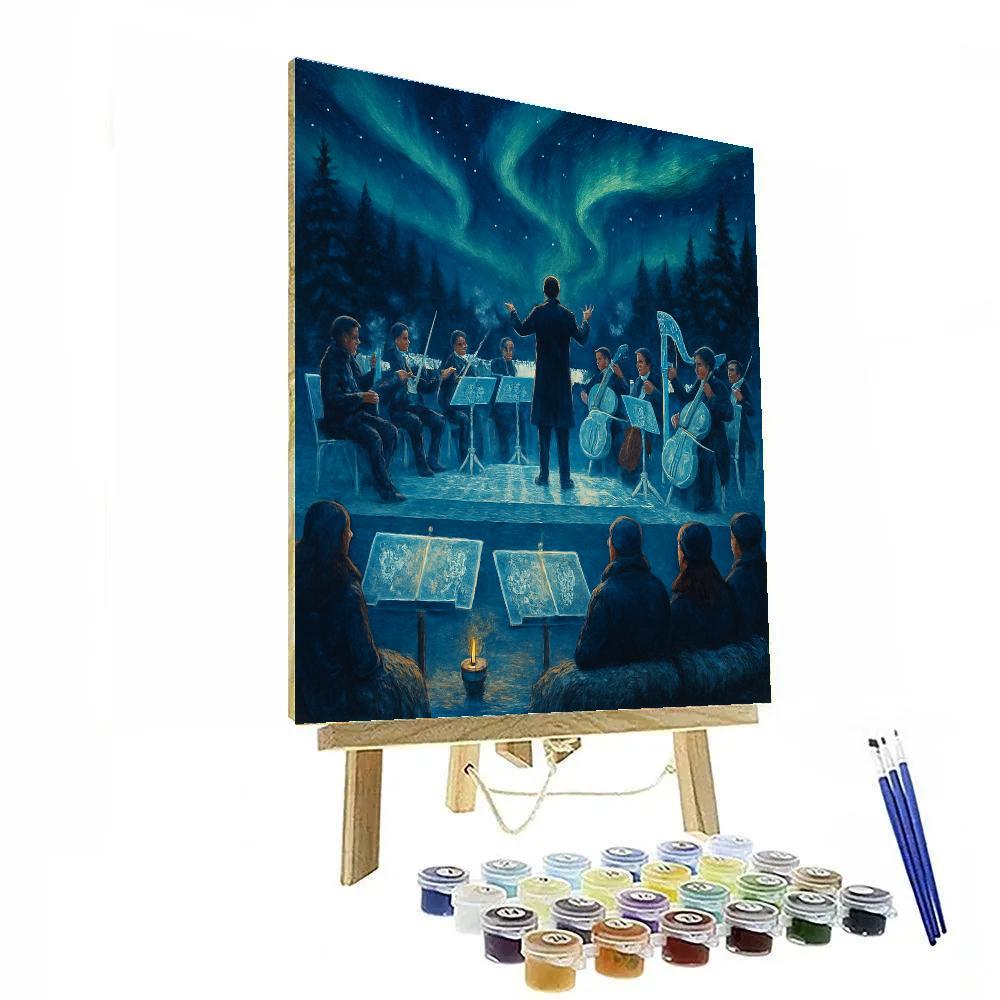 Snowflake Symphony On Frozen Stage Painting by numbers kit