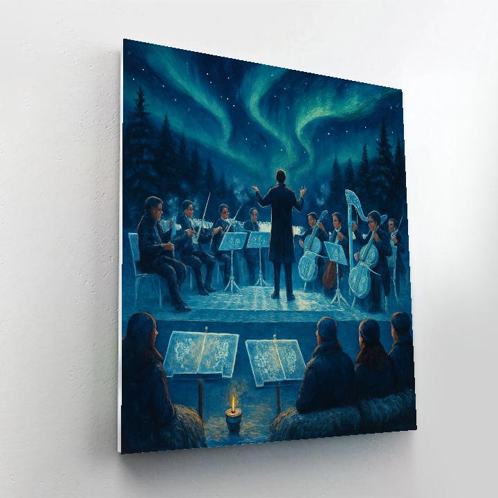 Snowflake Symphony On Frozen Stage Painting by numbers kit