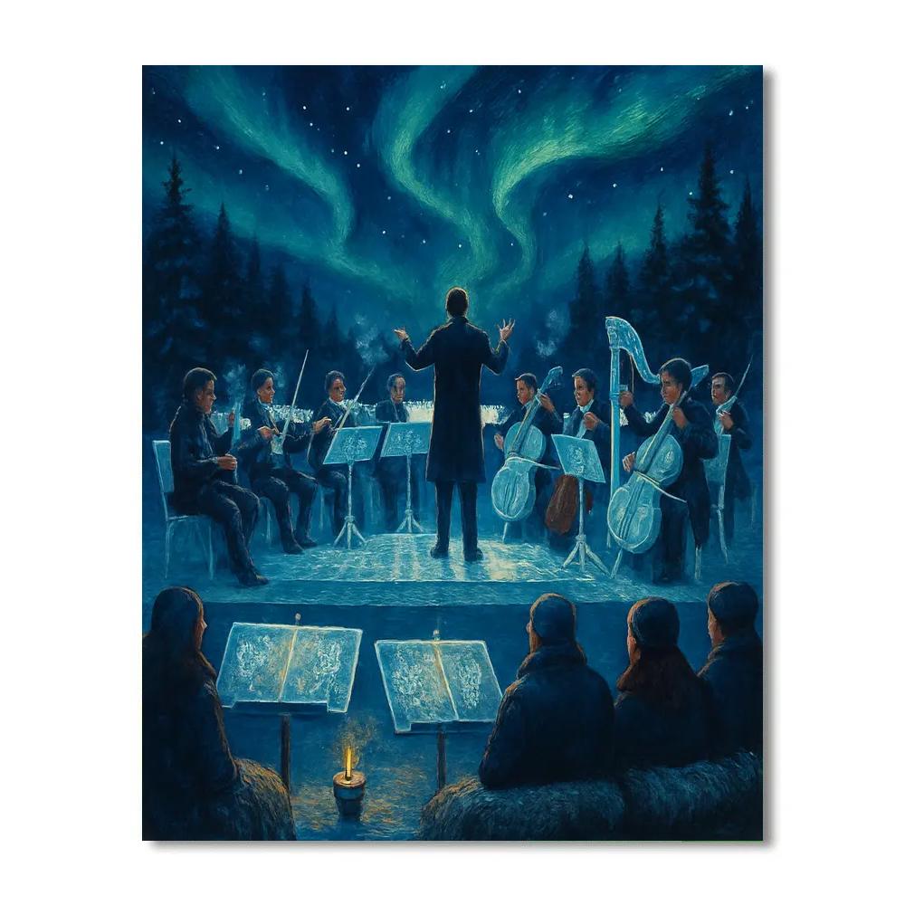 Snowflake Symphony On Frozen Stage Painting by numbers kit