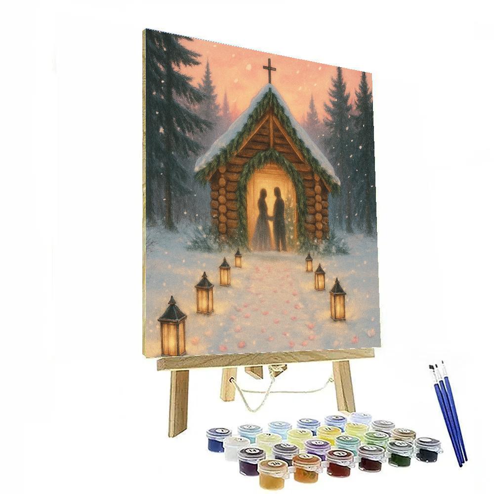 Winter Wedding At Evergreen Chapel Paint by numbers kits