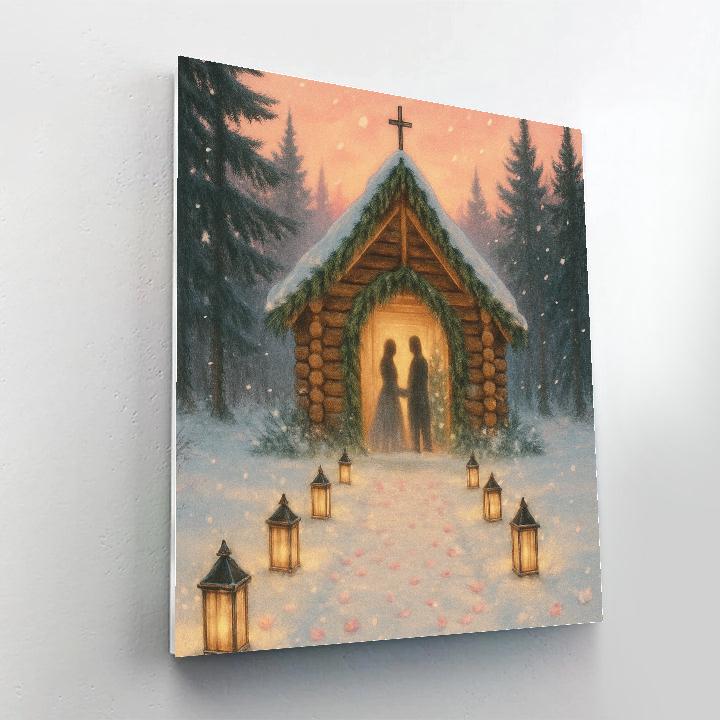 Winter Wedding At Evergreen Chapel Paint by numbers kits