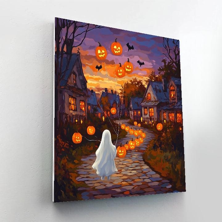 Halloween Lantern Parade Of Lost Balloons Paint by numbers art