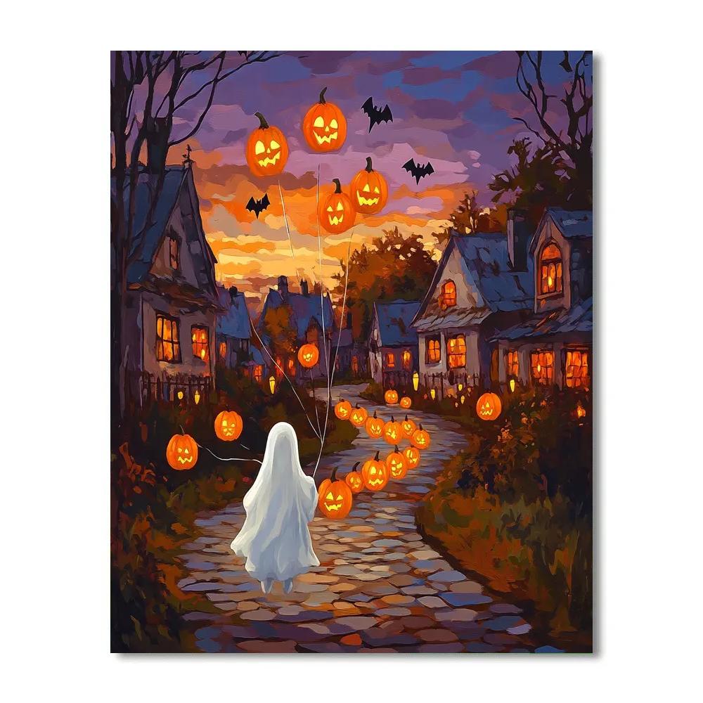 Halloween Lantern Parade Of Lost Balloons Paint by numbers art