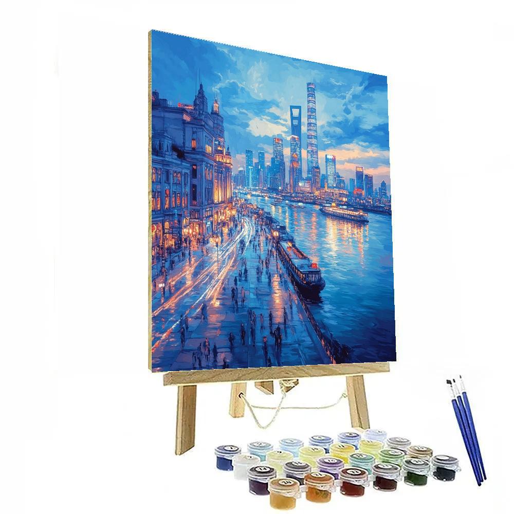 Skyline From The Bund Shanghai China DIY paint by numbers