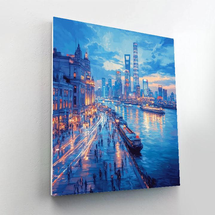 Skyline From The Bund Shanghai China DIY paint by numbers