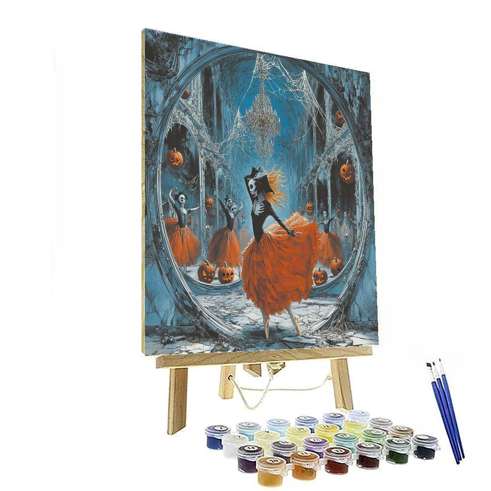 Moonlit Masquerade With Spooky Mirrors paint by color