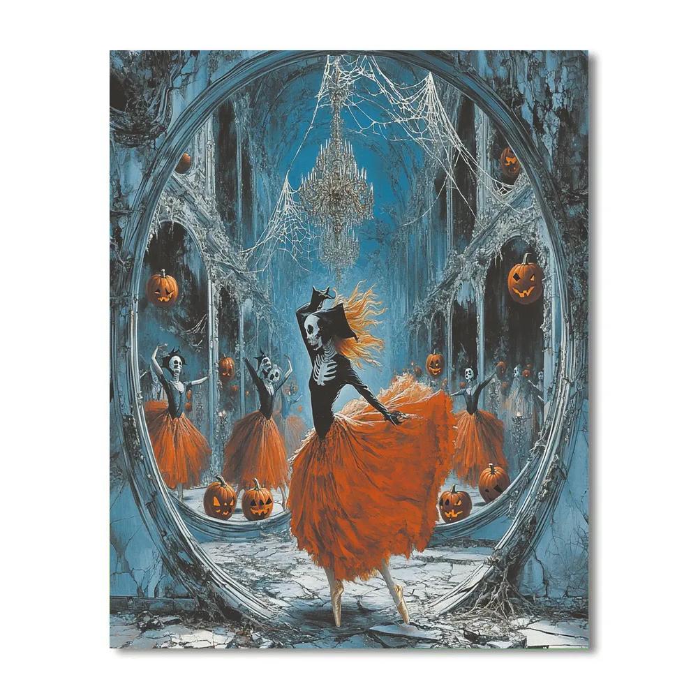 Moonlit Masquerade With Spooky Mirrors paint by color