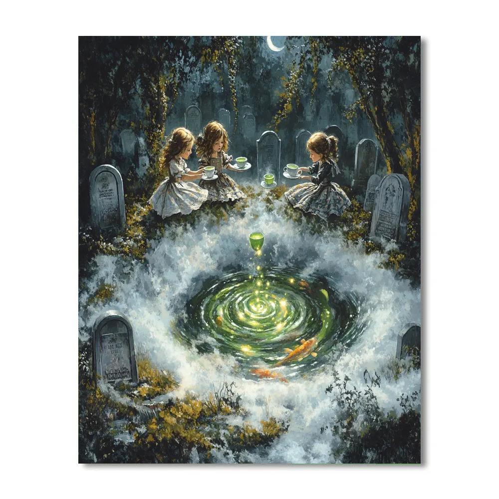 Haunted-Whirlpool Tea Party Paint by numbers art