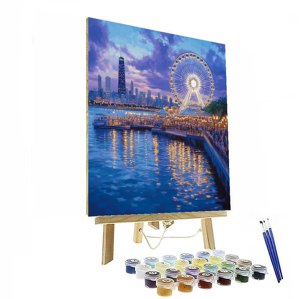 Navy Pier At Dusk Chicago United States Paint by numbers kits