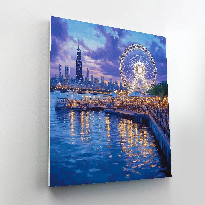Navy Pier At Dusk Chicago United States Paint by numbers kits