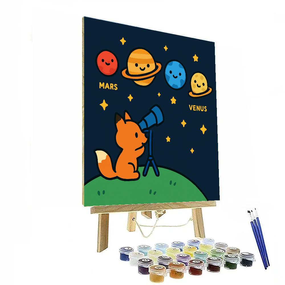 Stargazer Fox And Planet Parade paint by color