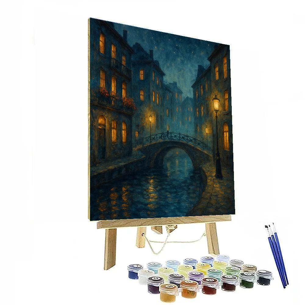 Moonlit Canal Corner paint by number