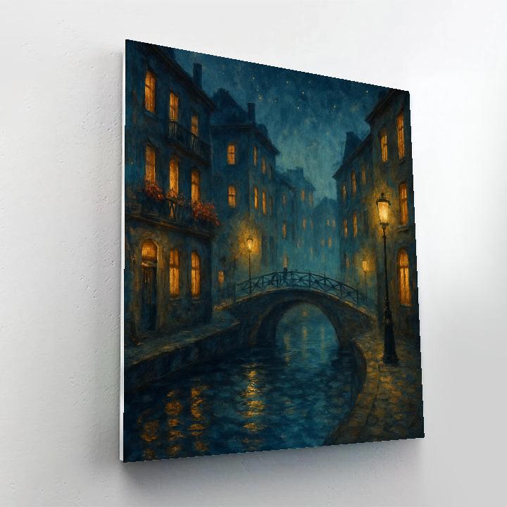 Moonlit Canal Corner paint by number