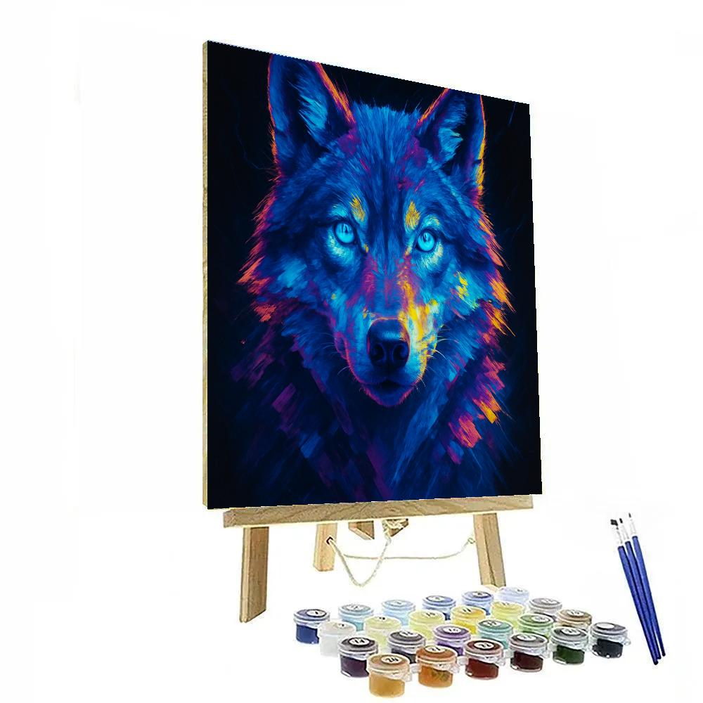 Prismatic Thunder Wolf Gaze DIY paint by numbers