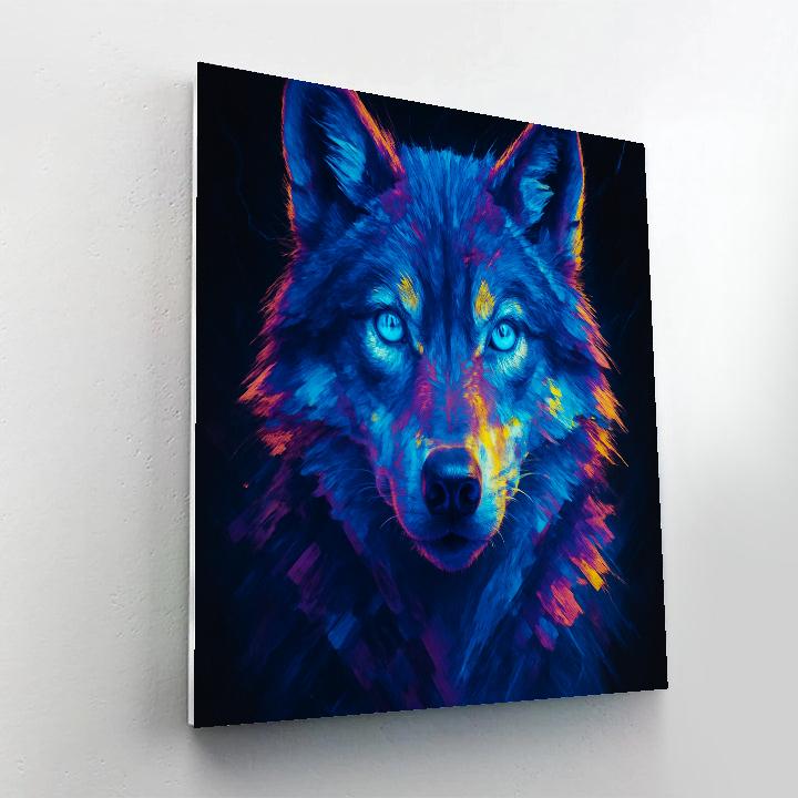Prismatic Thunder Wolf Gaze DIY paint by numbers