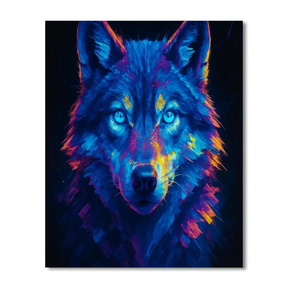Prismatic Thunder Wolf Gaze DIY paint by numbers