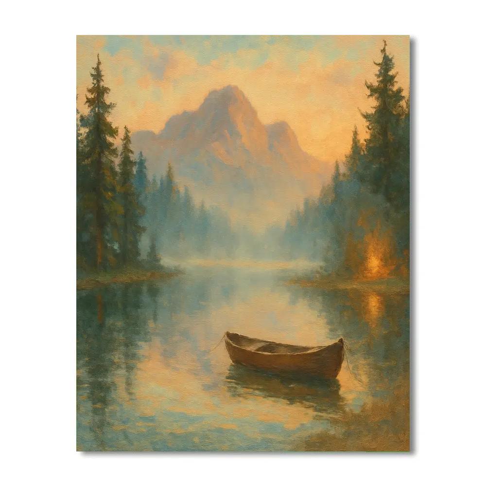 Dawn Ember Over Quiet Pines Painting by numbers kit