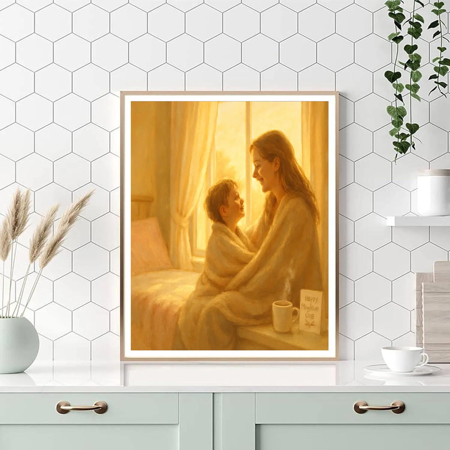 Morning Light With Mom Number painting