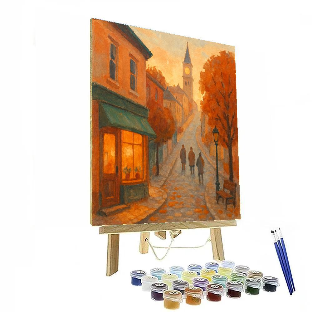 Autumn Cafe Hill Street painting number kit