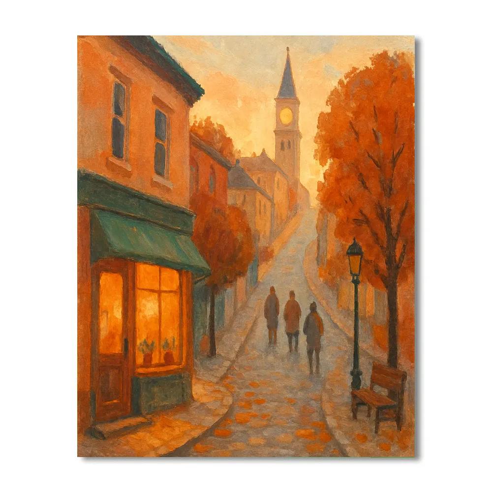 Autumn Cafe Hill Street painting number kit