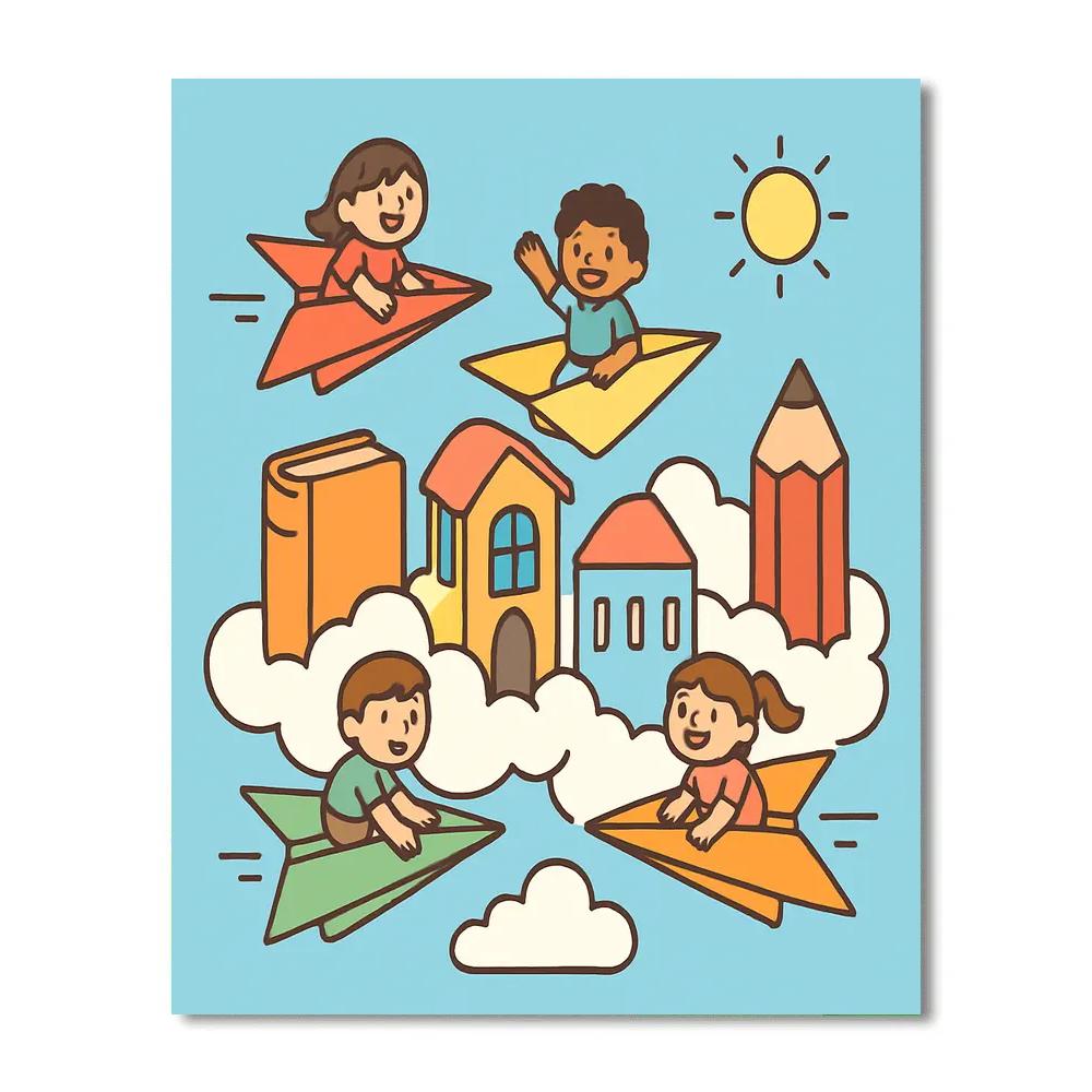 Cloud City Of The Paper Planes Paint by numbers kits