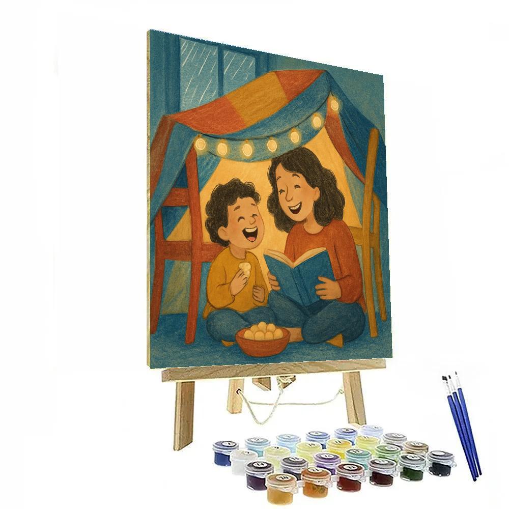 Rainy Day Fort With Mom paint by color
