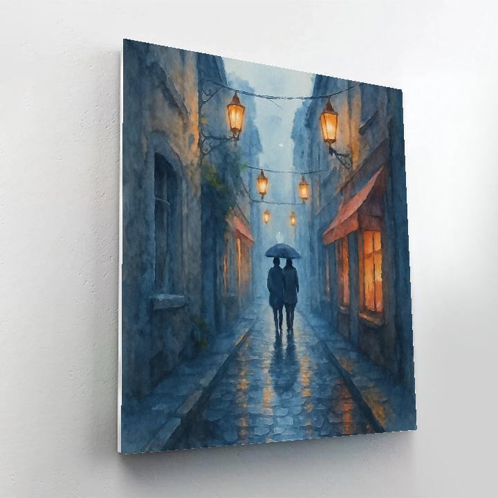 Rainy Lantern Alleyway Paint by numbers kits