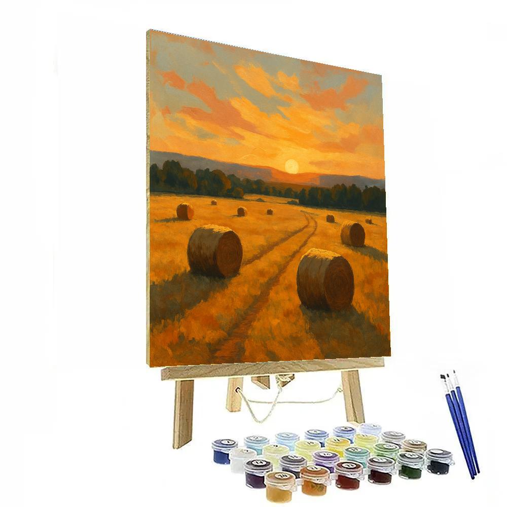 Golden Hayfield Horizon Painting by numbers kit