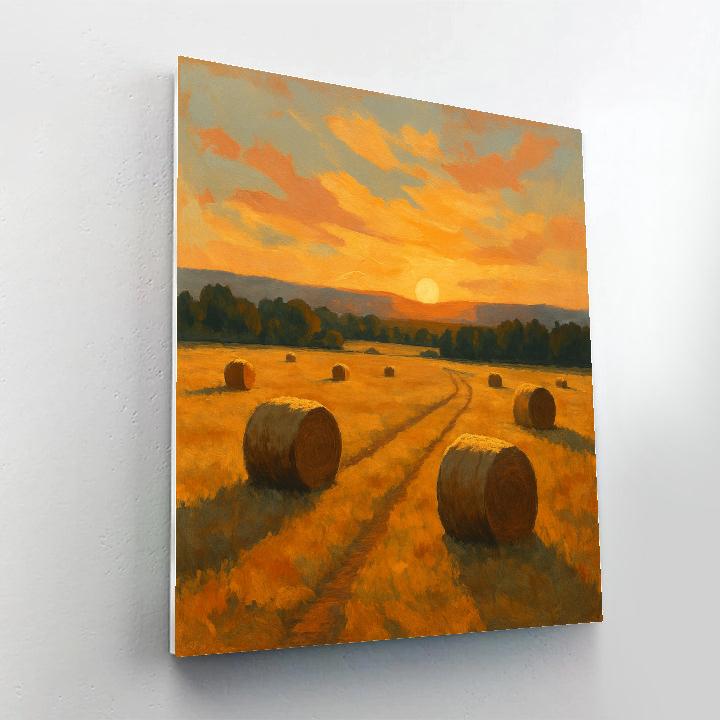 Golden Hayfield Horizon Painting by numbers kit